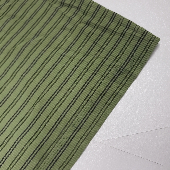 3/$15 AX Armani Exchange green, black striped shirt size medium - Picture 5 of 9